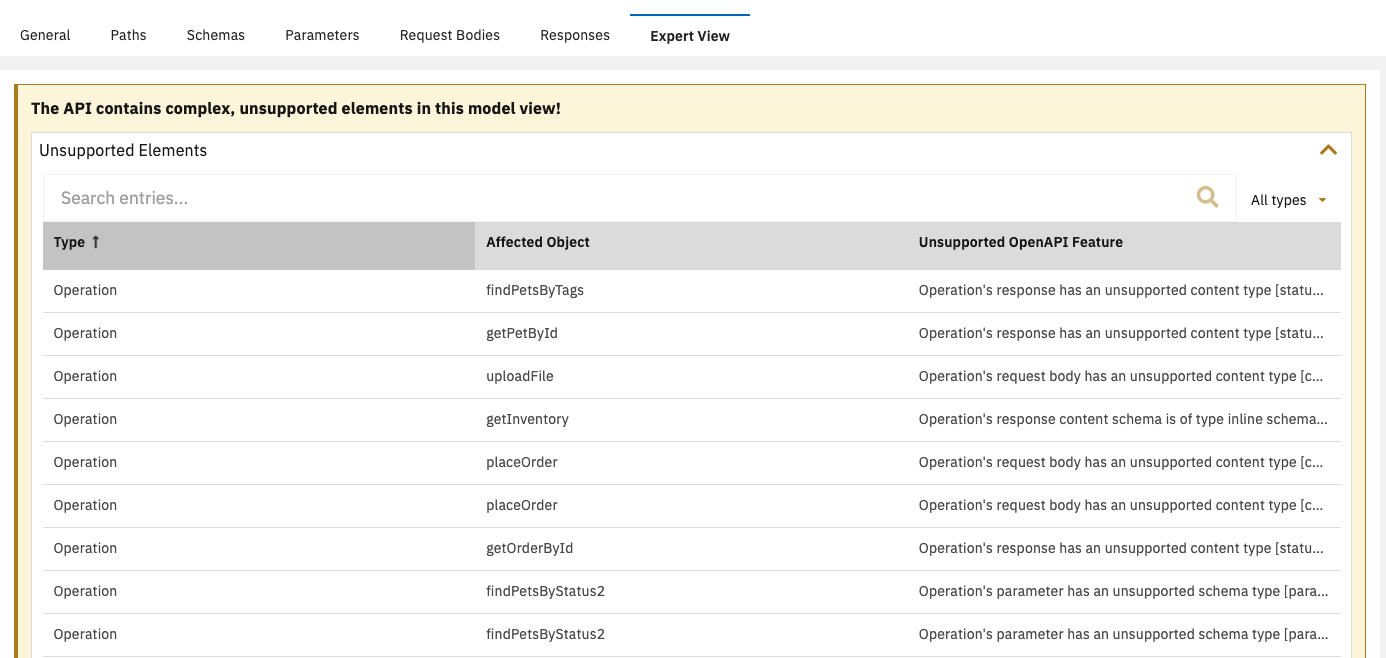 unsupported features details